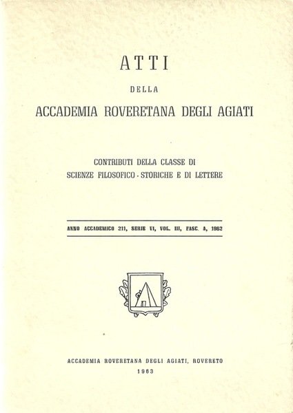 Atti della Accademia roveretana degli agiati. Serie VII.