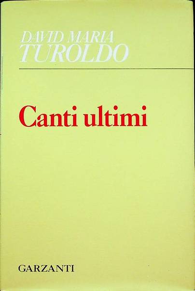 Canti ultimi.