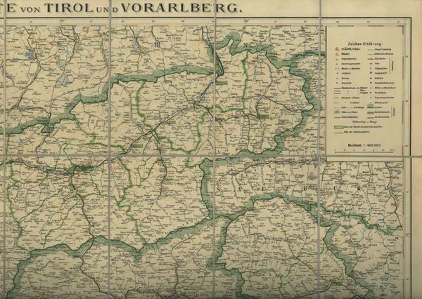 General-Karte von Tirol und Vorarlberg.