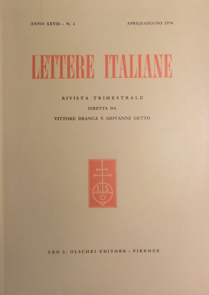 Lettere italiane: rivista trimestrale.