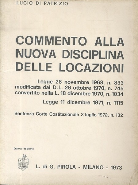 Commento alla nuova disciplina delle locazioni: legge 26 novembre 1969, …