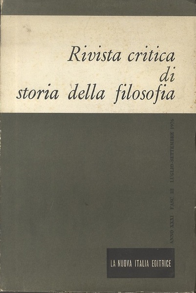 Rivista critica di storia della filosofia.