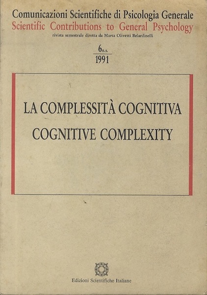 Comunicazioni scientifiche di psicologia generale.