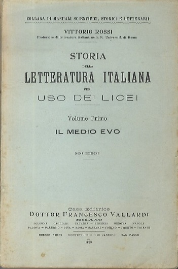 Storia della letteratura italiana per uso dei licei.