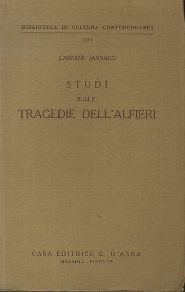 Studi sulle tragedie dell'Alfieri.