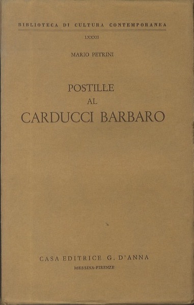 Postille al Carducci barbaro.