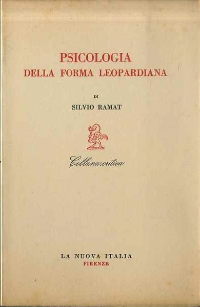 Psicologia della forma leopardiana.