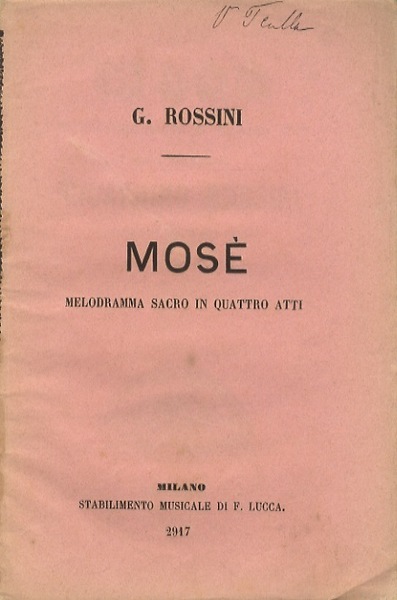 MosÃ¨: melodramma sacro in quattro atti.