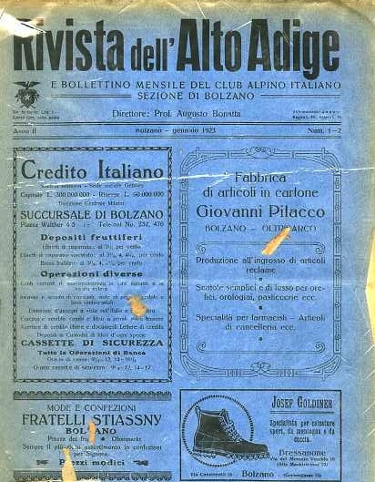 Rivista dell'Alto Adige e bollettino mensile del Club Alpino Italiano …