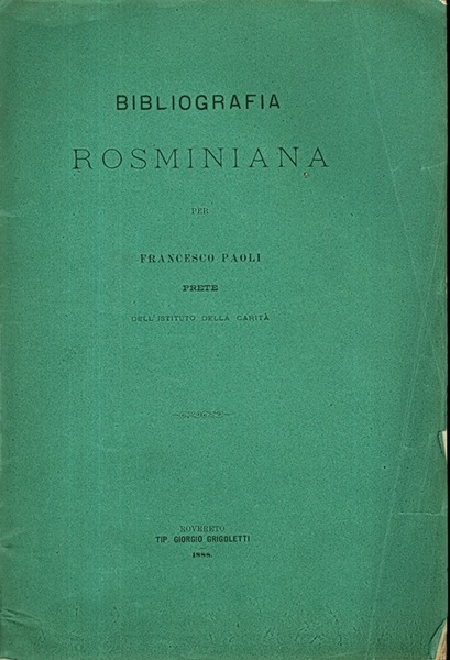 Bibliografia rosminiana.