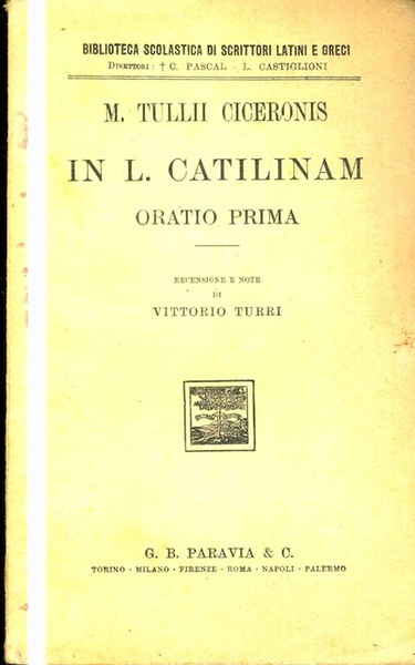 In L. Catilinam: oratio prima.