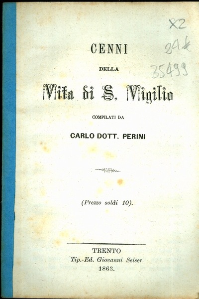 Cenni della vita di S. Vigilio.