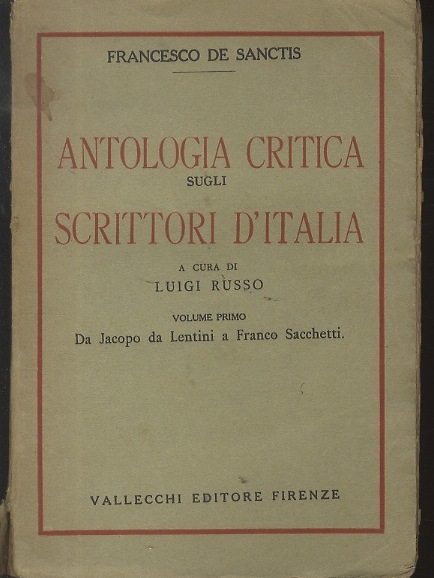 Antologia critica sugli scrittori d'Italia.