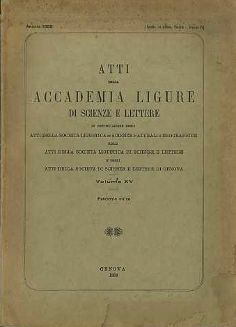 Atti della Accademia Ligure di Scienze e Lettere, in continuazione …