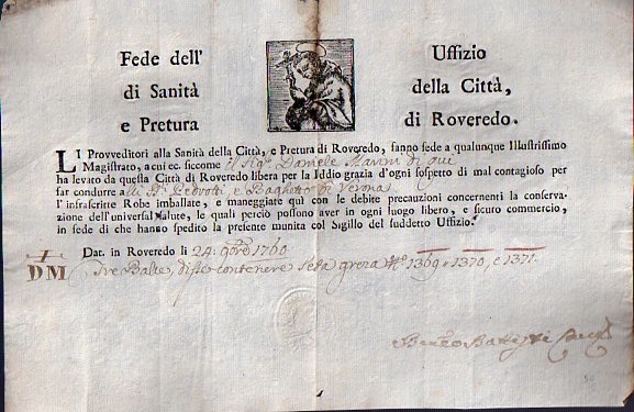 Li provveditori alla sanitÃ della cittÃ e giurisdizione di Rovereto. …