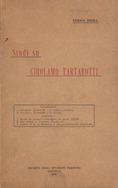 Studi su Girolamo Tartarotti.