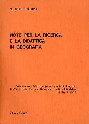 Note per la ricerca e la didattica in geografia.