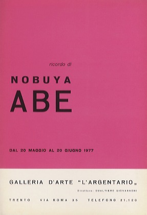 Ricordo di Nobuya Abe: dal 20 maggio al 20 giugno …