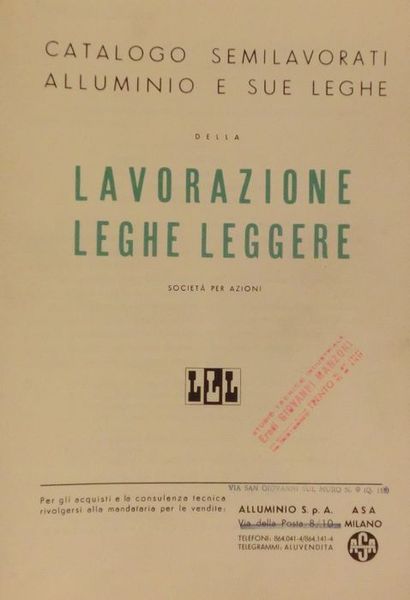 Catalogo semilavorati alluminio e sue leghe della Lavorazione Leghe Leggere: …