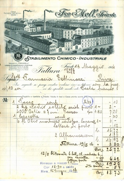 Stabilimento chimico-industriale F.co Mell: Trieste.