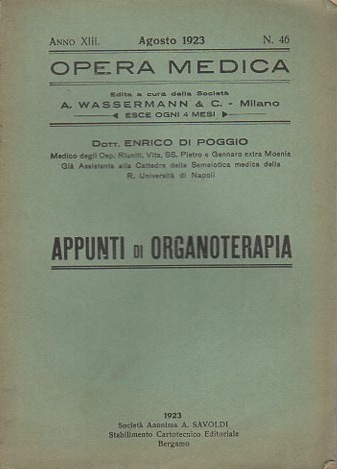 Appunti di organoterapia.