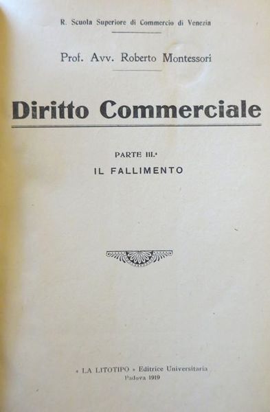 Diritto commerciale: IIIa: Fallimento.