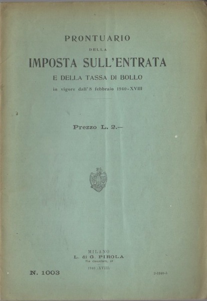 Prontuario della imposta sull'entrata e della tassa di bollo in …