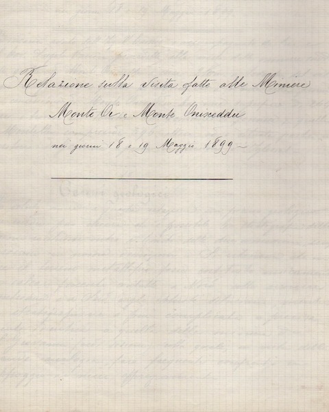 Relazione sulla visita fatta alle Miniere Monte Oi e Monte …