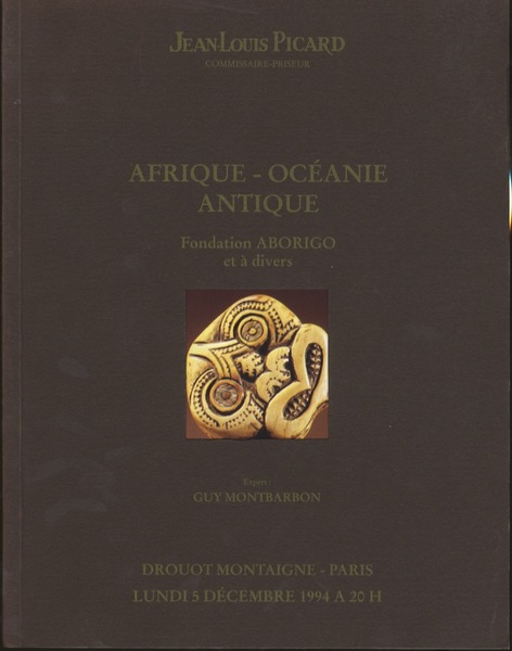 Catalogo d'asta di Jean Louis Picard. Lundi 5 DÃ©cembre 1994.