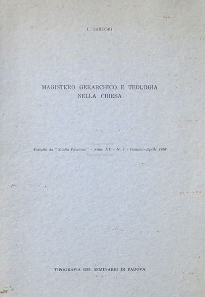 Magistero gerarchico e teologia nella Chiesa.