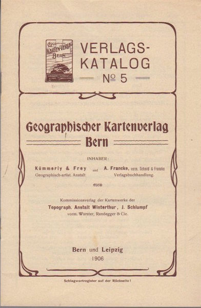 Geographischer Kartenverlag Bern: Verlags-Katalog NÂ° 5.