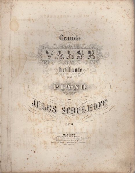 Grande Valse brillante pour piano: OP. 6.