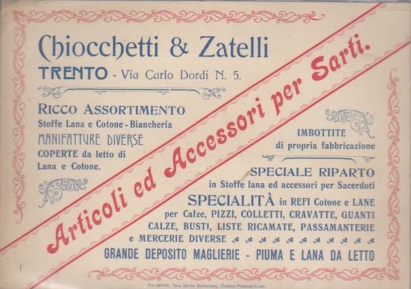 Chiocchetti & Zatelli: Trento: Articoli ed Accessori per Sarti.