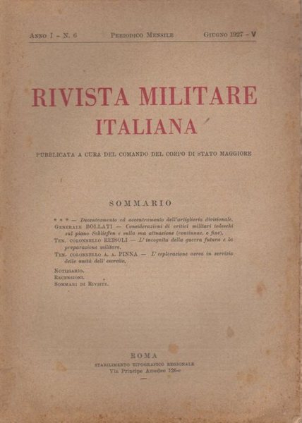 Rivista militare italiana: A. I - N. 6 (giugno 1927).