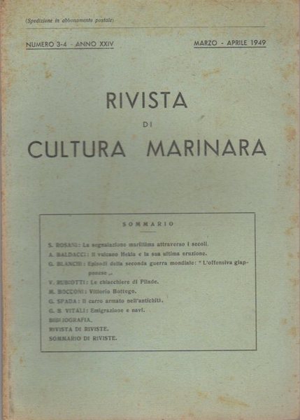Rivista di cultura marinara: N. 9-10 (set.-ott. 1948); N. 3-4 …