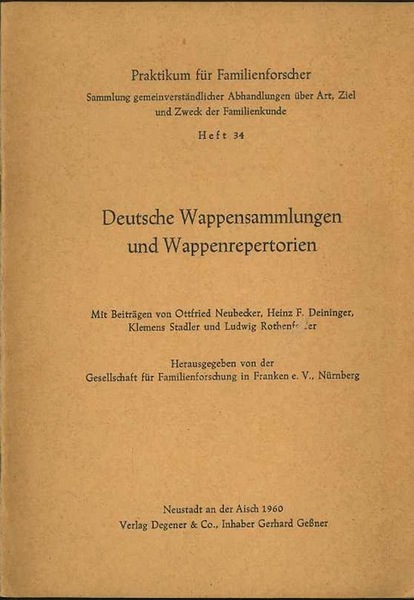 Deutsche Wappensammlungen und Wappenrepertorien.