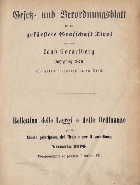 Gesetz- und Verordnungsblatt fÃ¼r die gefÃ¼rstete Grafschaft Tirol und das …