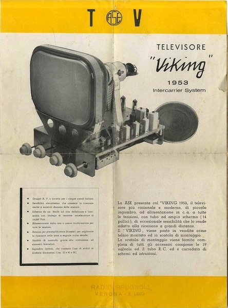 Televisore Viking: 1953: intercarrier System.