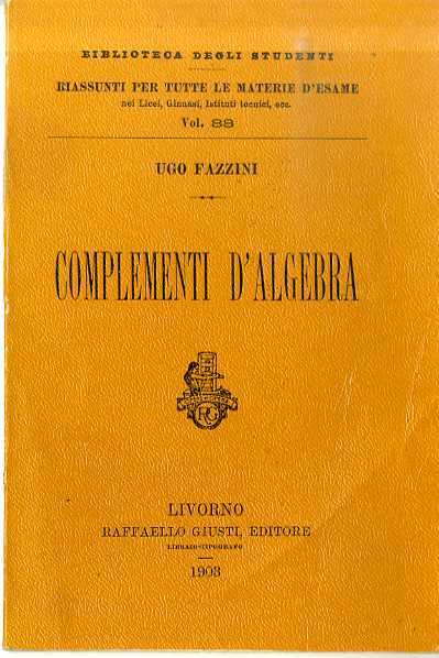 Complementi d'algebra.