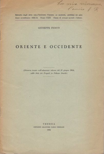 Oriente e Occidente: disorso tenuto nell'adunanza solenne del 27 giugno …