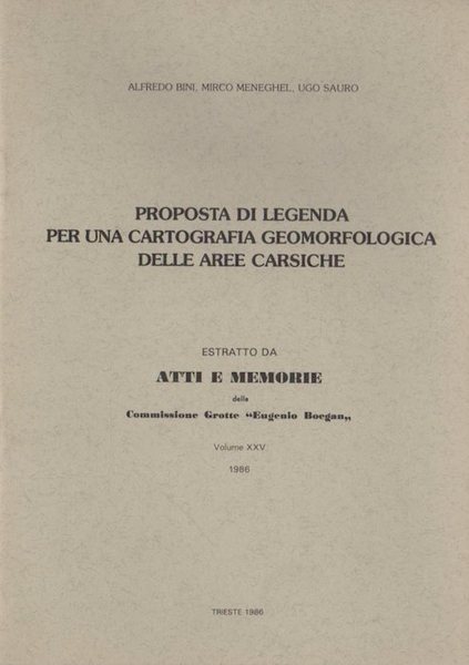 Proposta di legenda per una cartografia geomorfologica delle aree carsiche.