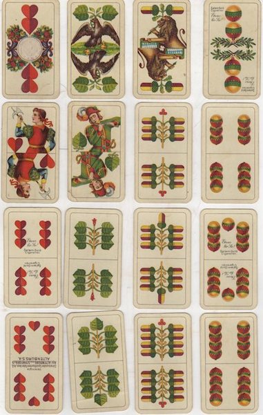 Mazzo di carte da gioco COMPLETO consistente di 36 carte …