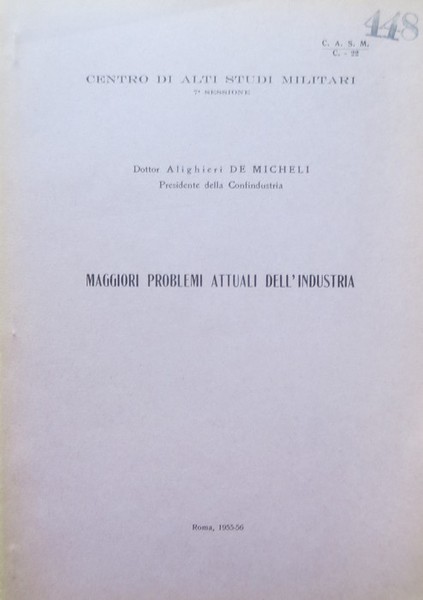Maggiori problemi attuali dell'industria.