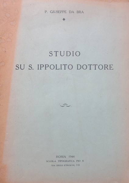 Studio su S. Ippolito dottore.