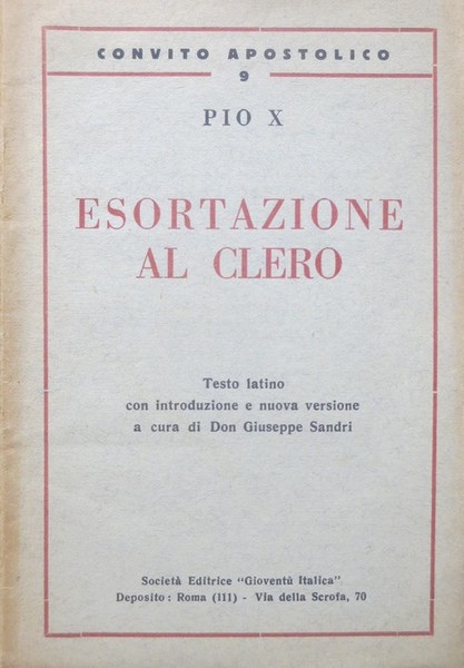 Esortazione al clero.