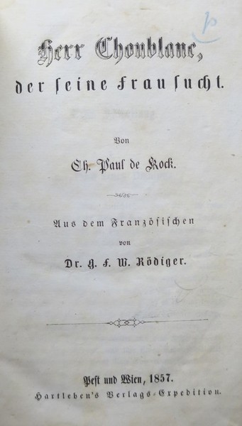 Herr Choublanc, der seine Frau sucht.