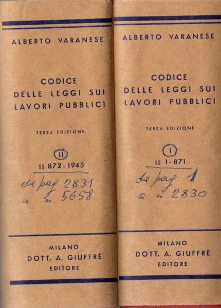 Codice delle leggi sui lavori pubblici.
