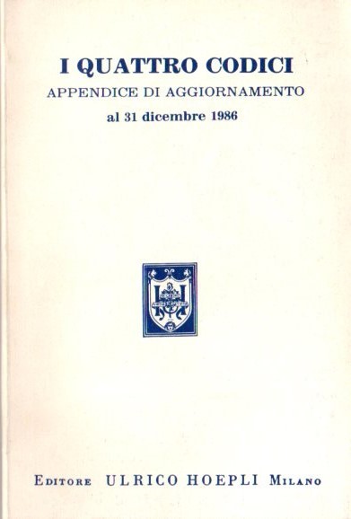 I quattro codici: appendice di aggiornamento al 31 dicembre 1986.