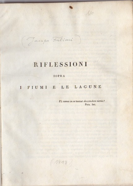 Riflessioni sopra i fiumi e le lagune.