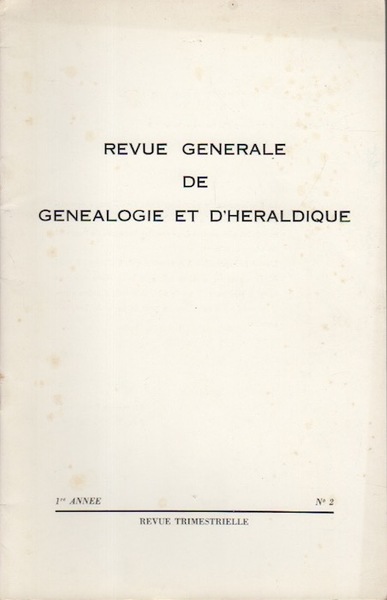 Revue generale de genealogie et d'heraldique.